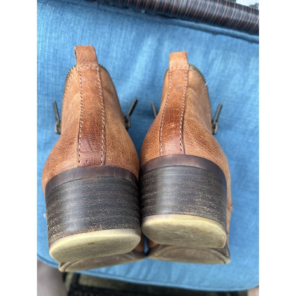 Lucky Brand LK Basel Leather Boots Bootie 10M Brown Side Zip Ankle - Picture 11 of 11